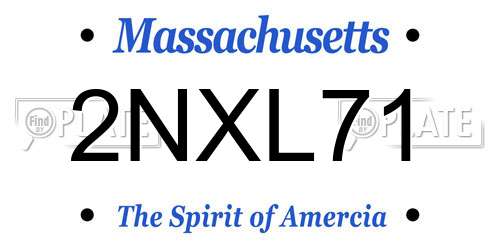 2NXL71 Massachusetts License Plate