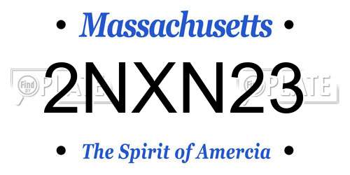 2NXN23 Massachusetts License Plate