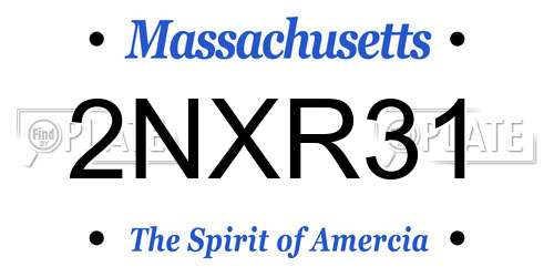2NXR31 Massachusetts License Plate