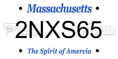 2NXS65 Massachusetts License Plate
