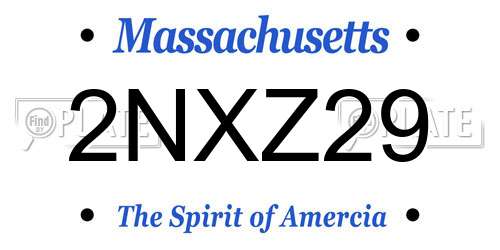 2NXZ29 Massachusetts License Plate
