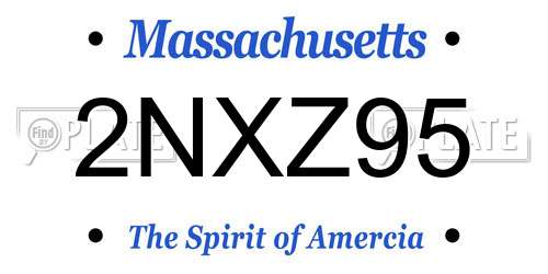 2NXZ95 Massachusetts License Plate