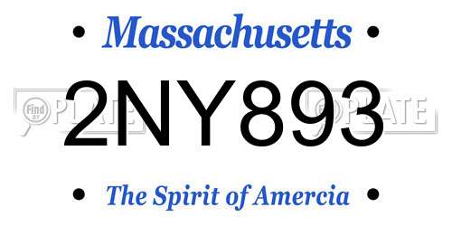 2NY893 Massachusetts License Plate