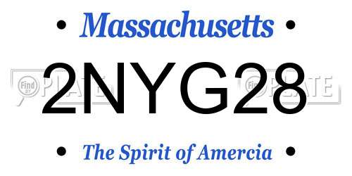 2NYG28 Massachusetts License Plate