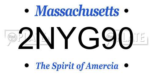 2NYG90 Massachusetts License Plate