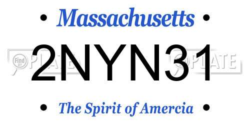 2NYN31 Massachusetts License Plate