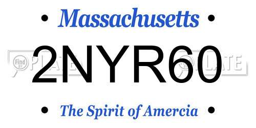 2NYR60 Massachusetts License Plate
