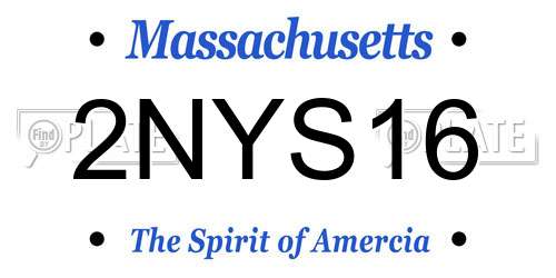 2NYS16 Massachusetts License Plate