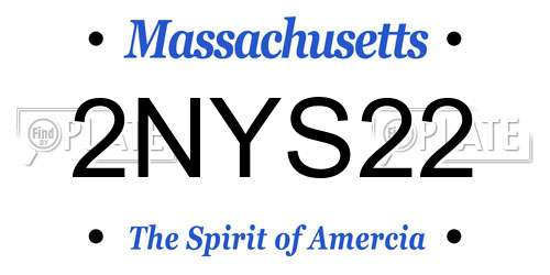2NYS22 Massachusetts License Plate