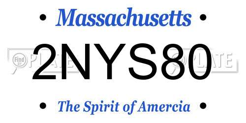 2NYS80 Massachusetts License Plate