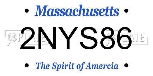 2NYS86 Massachusetts License Plate