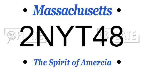 2NYT48 Massachusetts License Plate