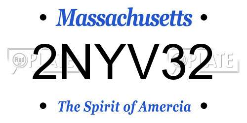 2NYV32 Massachusetts License Plate
