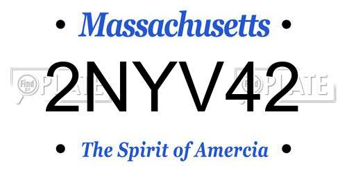 2NYV42 Massachusetts License Plate