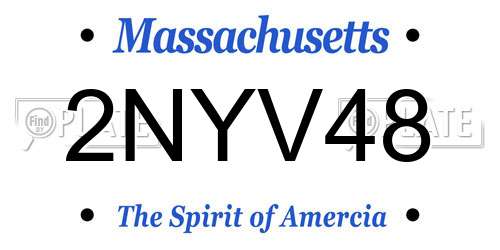 2NYV48 Massachusetts License Plate