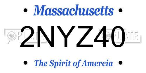 2NYZ40 Massachusetts License Plate