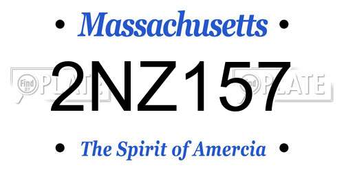 2NZ157 Massachusetts License Plate