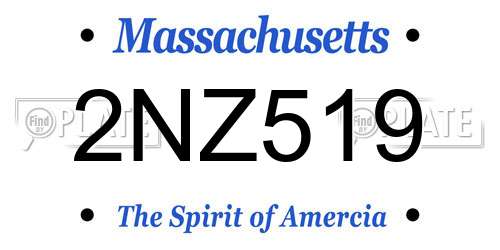 2NZ519 Massachusetts License Plate