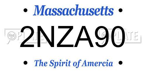 2NZA90 Massachusetts License Plate