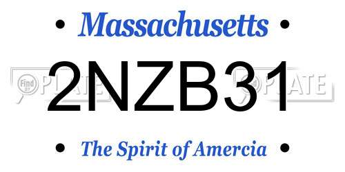 2NZB31 Massachusetts License Plate