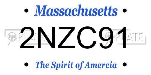 2NZC91 Massachusetts License Plate