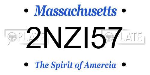 2NZI57 Massachusetts License Plate