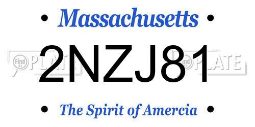 2NZJ81 Massachusetts License Plate