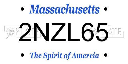2NZL65 Massachusetts License Plate