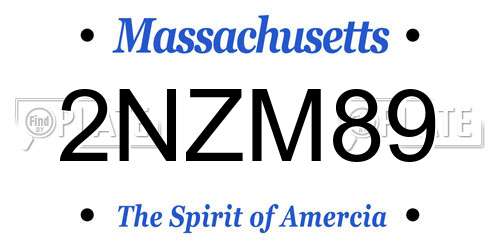 2NZM89 Massachusetts License Plate