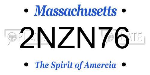 2NZN76 Massachusetts License Plate