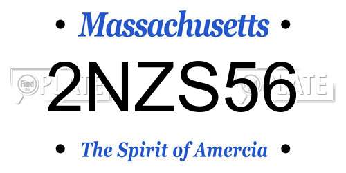 2NZS56 Massachusetts License Plate