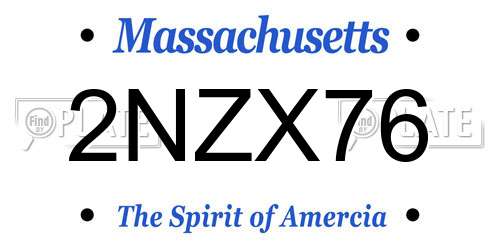 2NZX76 Massachusetts License Plate