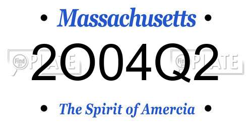 2O04Q2 Massachusetts License Plate