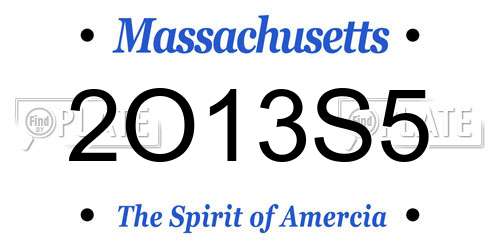 2O13S5 Massachusetts License Plate