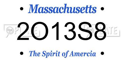 2O13S8 Massachusetts License Plate