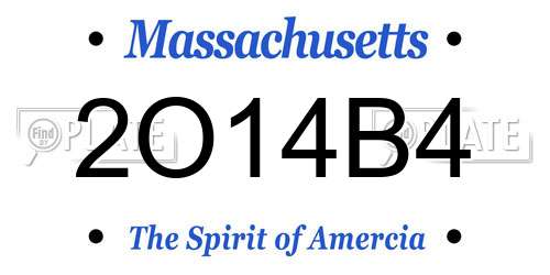 2O14B4 Massachusetts License Plate