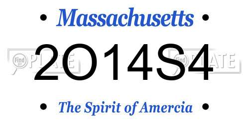 2O14S4 Massachusetts License Plate