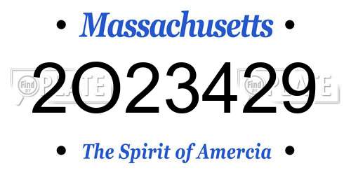 2O23429 Massachusetts License Plate