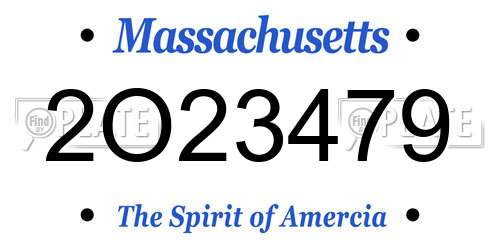2O23479 Massachusetts License Plate