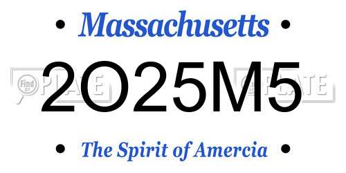 2O25M5 Massachusetts License Plate