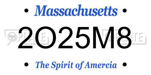 2O25M8 Massachusetts License Plate