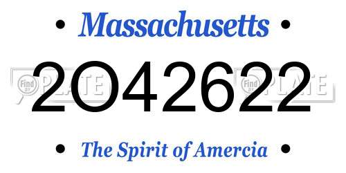 2O42622 Massachusetts License Plate