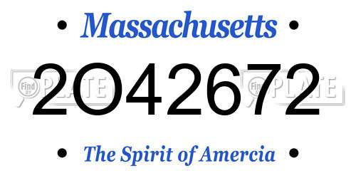 2O42672 Massachusetts License Plate