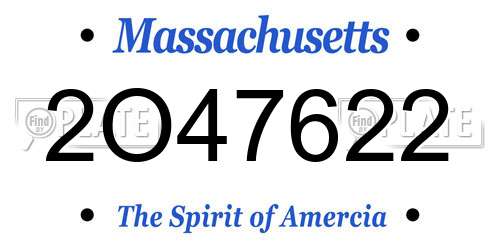 2O47622 Massachusetts License Plate