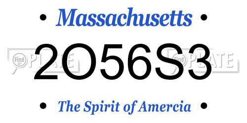 2O56S3 Massachusetts License Plate