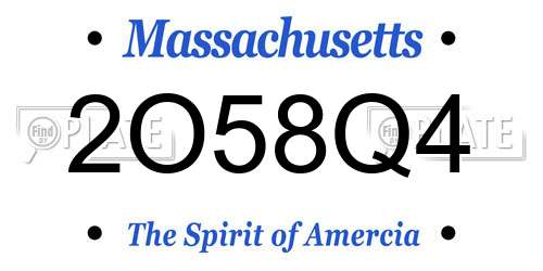 2O58Q4 Massachusetts License Plate