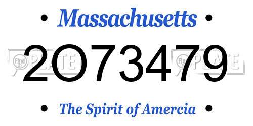 2O73479 Massachusetts License Plate