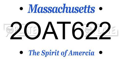 2OAT622 Massachusetts License Plate