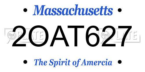 2OAT627 Massachusetts License Plate