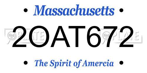 2OAT672 Massachusetts License Plate